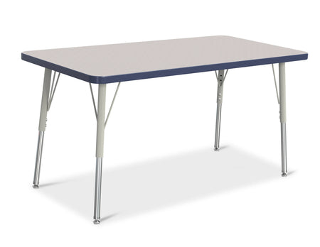Berries® Rectangle Activity Table - 24" X 48", A-height - Freckled Gray/Navy/Gray