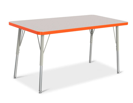 Berries® Rectangle Activity Table - 24" X 48", A-height - Freckled Gray/Orange/Gray