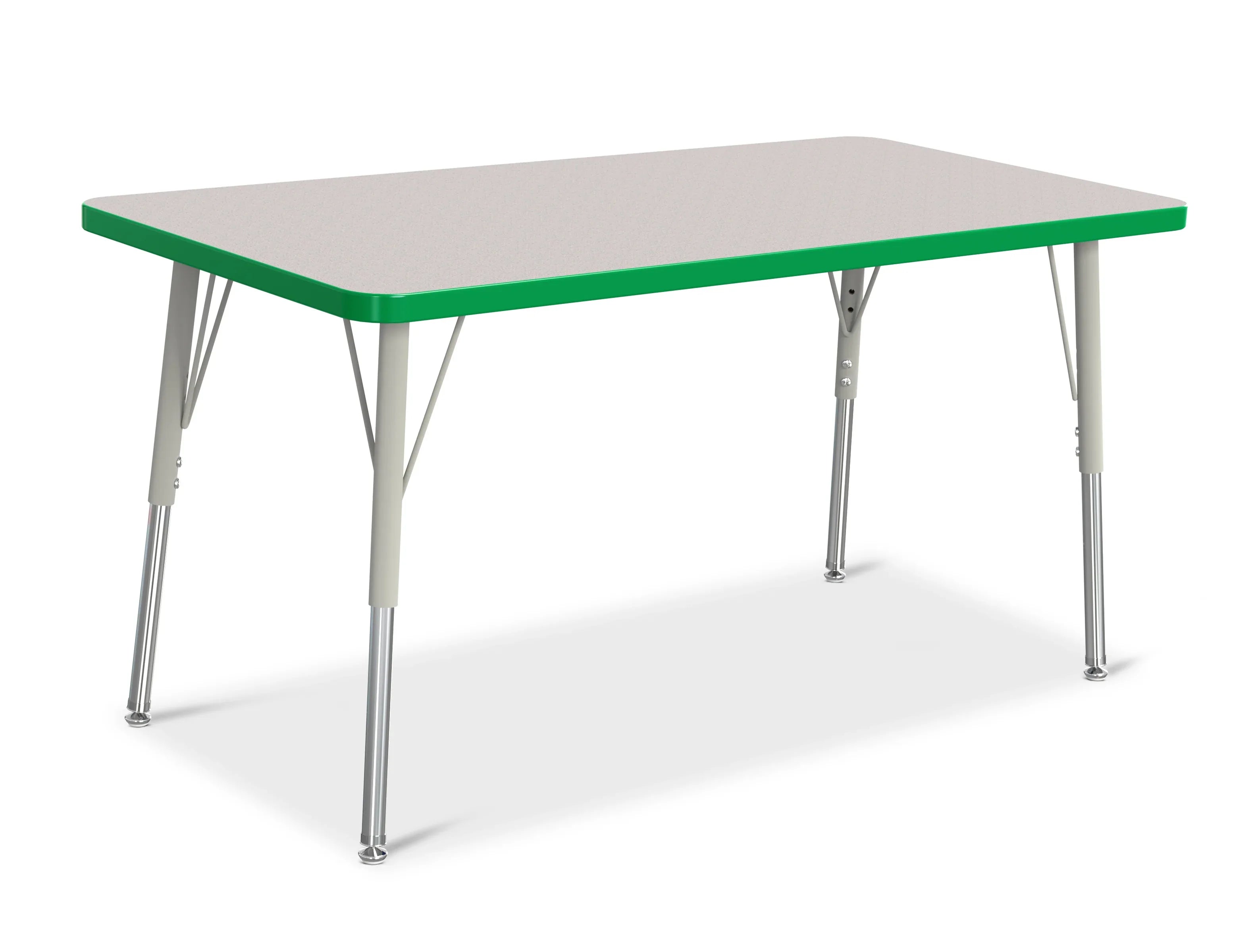Berries® Rectangle Activity Table - 24" X 48", A-height - Freckled Gray/Green/Gray