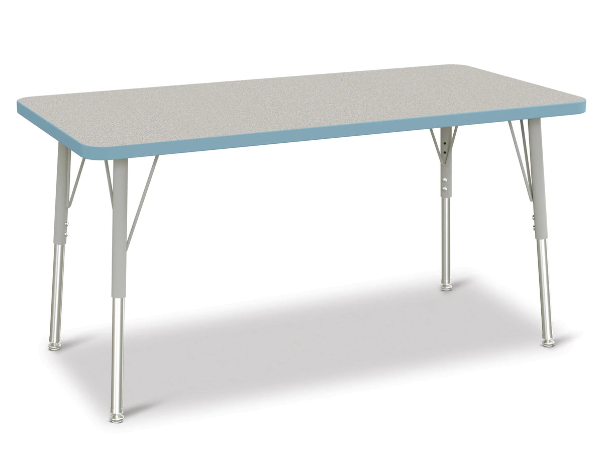 Berries® Rectangle Activity Table - 24" X 48", A-height - Freckled Gray/Key Lime/Gray