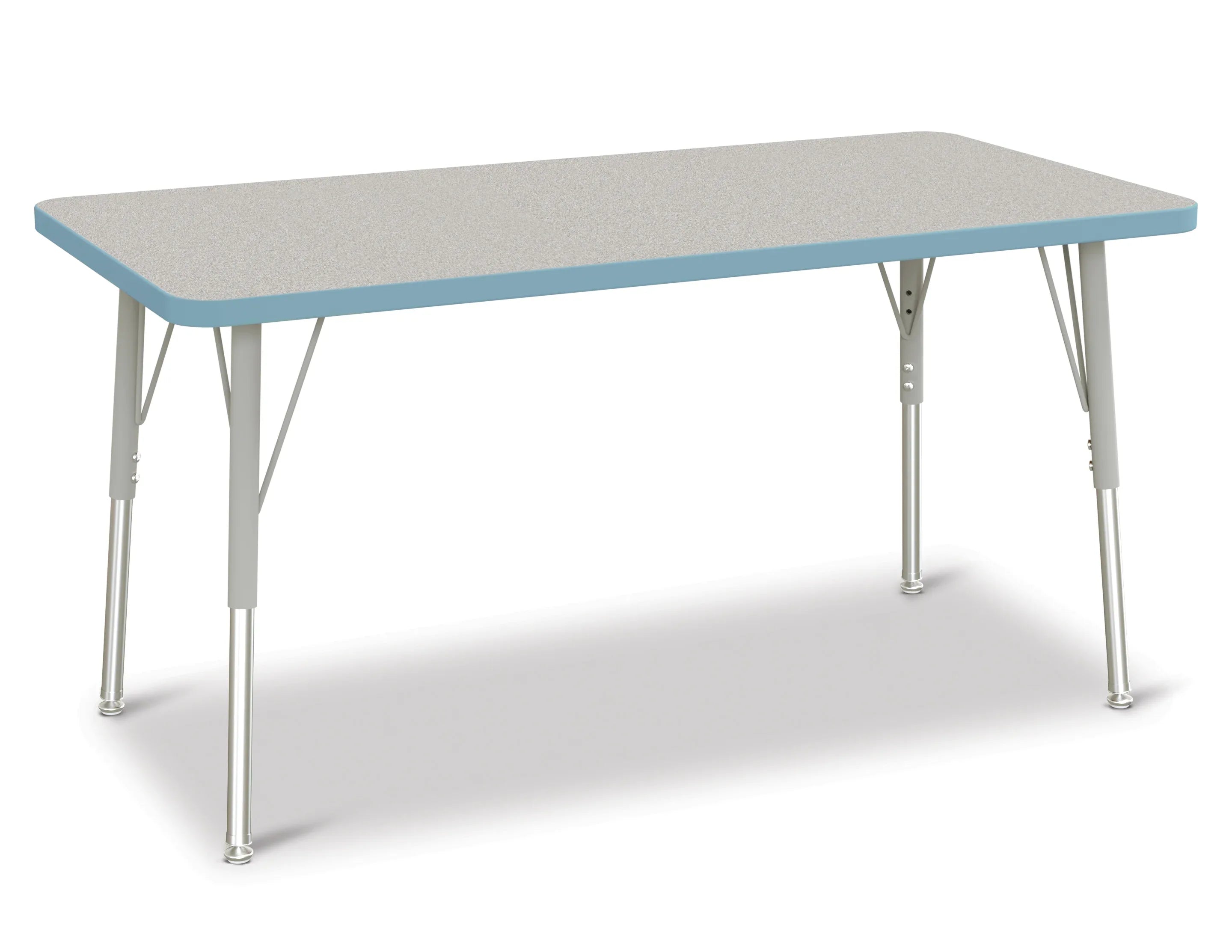 Berries® Rectangle Activity Table - 24" X 48", A-height - Freckled Gray/Key Lime/Gray