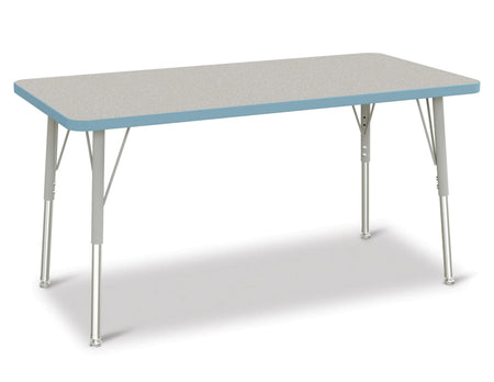 Berries® Rectangle Activity Table - 24" X 48", A-height - Freckled Gray/Key Lime/Gray