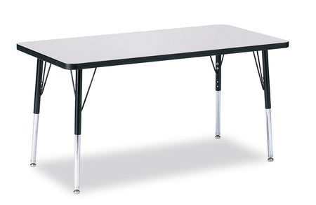 Berries® Rectangle Activity Table - 24" X 48", A-height - Freckled Gray/Black/Black