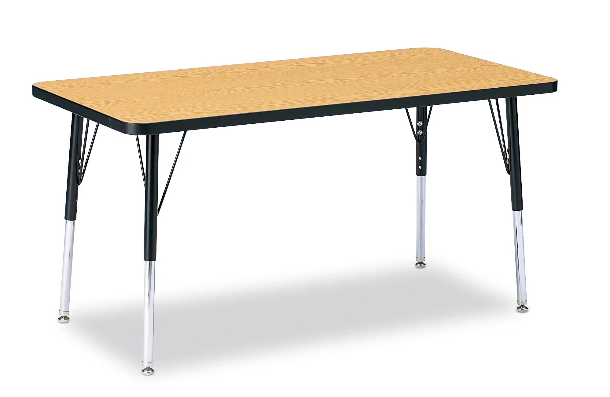 Berries® Rectangle Activity Table - 24" X 48", A-height - Oak/Black/Black