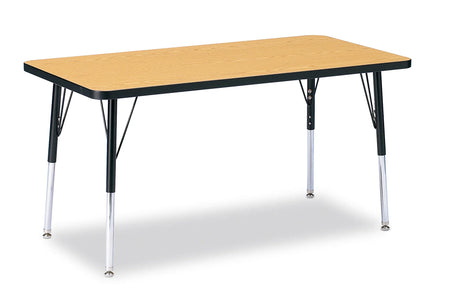 Berries® Rectangle Activity Table - 24" X 48", A-height - Oak/Black/Black