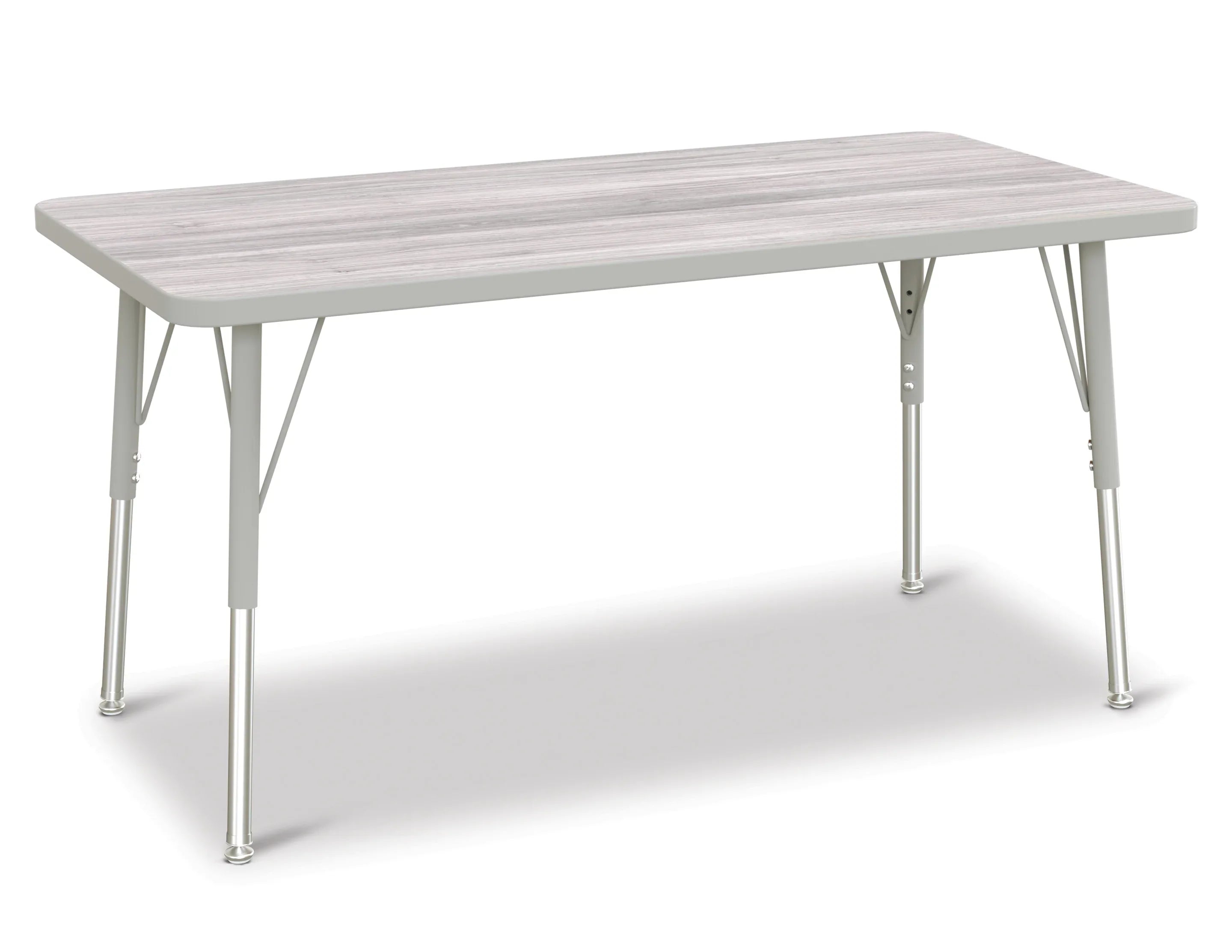 Berries® Rectangle Activity Table - 24" X 48", A-height - Driftwood Gray/Gray/Gray