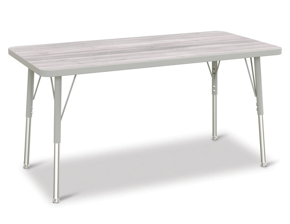Berries® Rectangle Activity Table - 24" X 48", A-height - Driftwood Gray/Gray/Gray