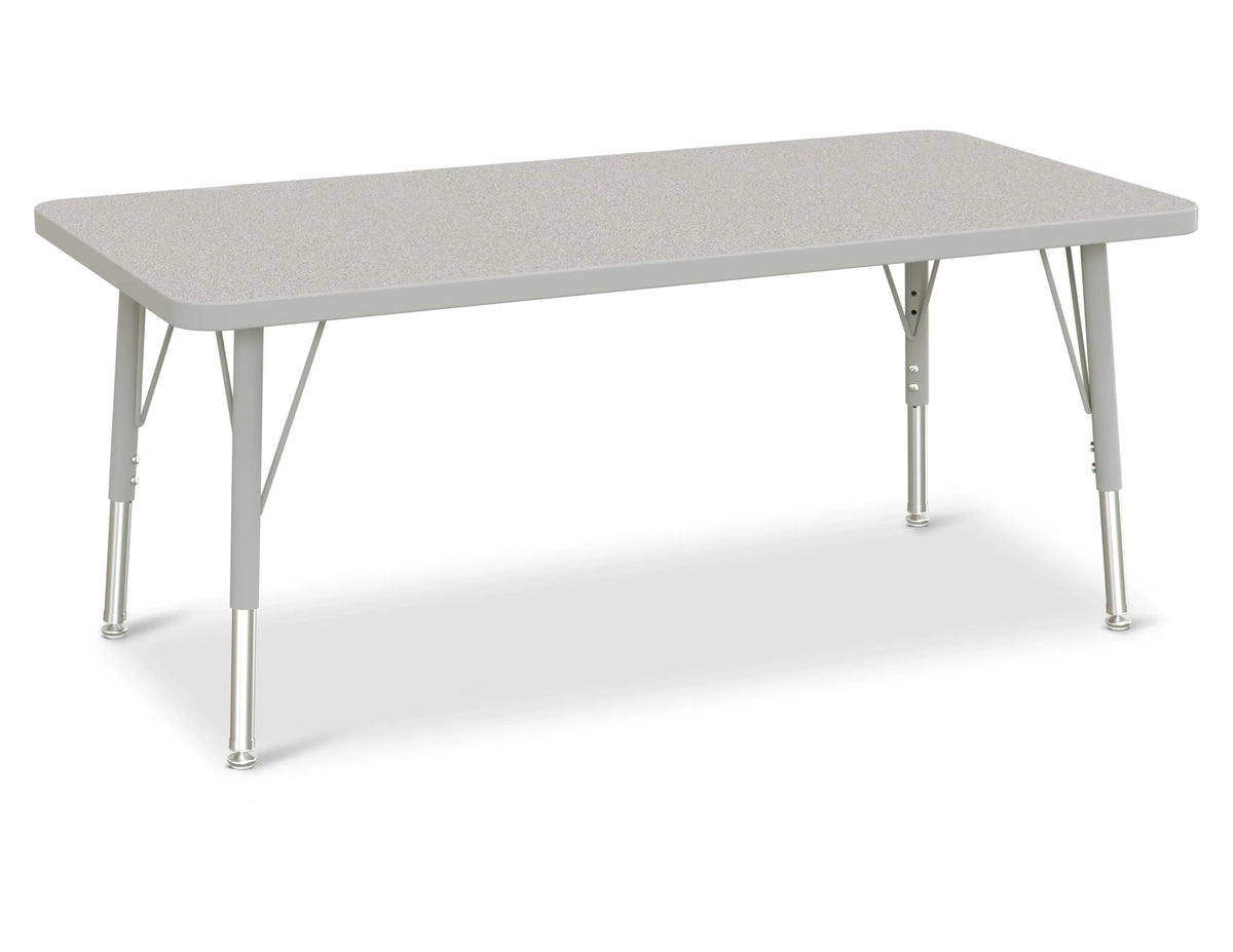 Berries® Rectangle Activity Table - 24" X 48", E-height - Freckled Gray/Gray/Gray