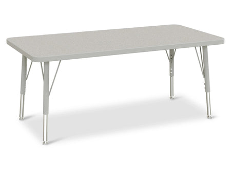 Berries® Rectangle Activity Table - 24" X 48", E-height - Freckled Gray/Gray/Gray