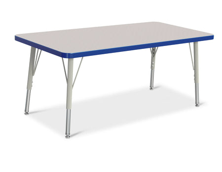 Berries® Rectangle Activity Table - 24" X 48", E-height - Freckled Gray/Blue/Gray
