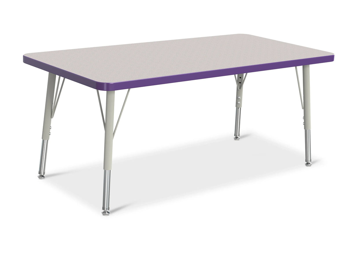 Berries® Rectangle Activity Table - 24" X 48", E-height - Freckled Gray/Purple/Gray