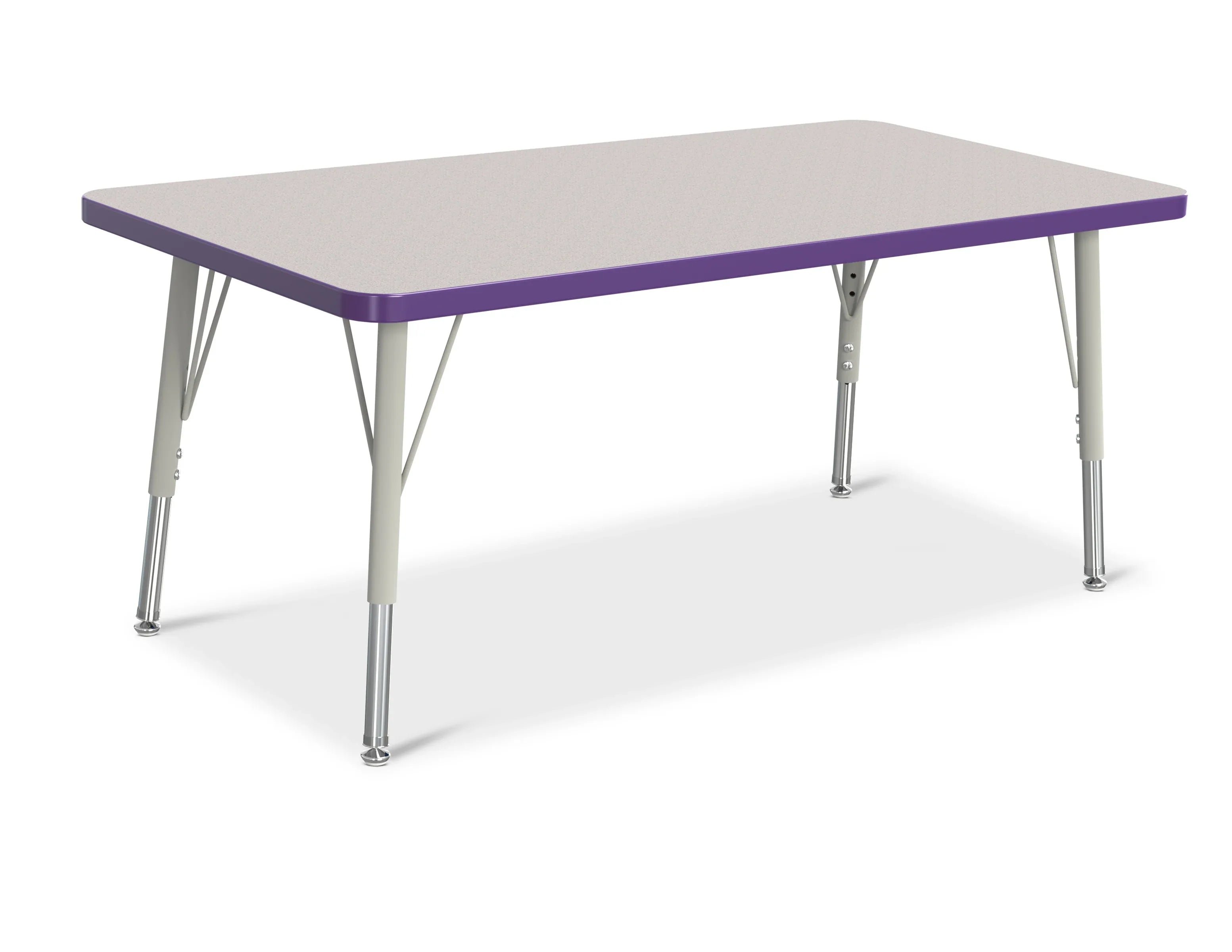 Berries® Rectangle Activity Table - 24" X 48", E-height - Freckled Gray/Purple/Gray