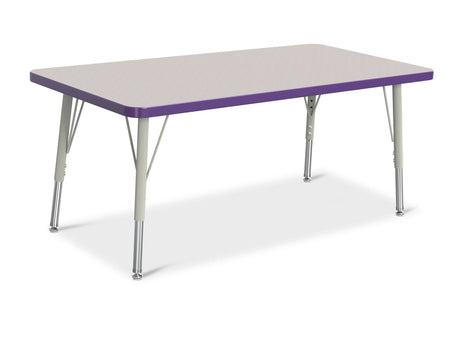 Berries® Rectangle Activity Table - 24" X 48", E-height - Freckled Gray/Purple/Gray