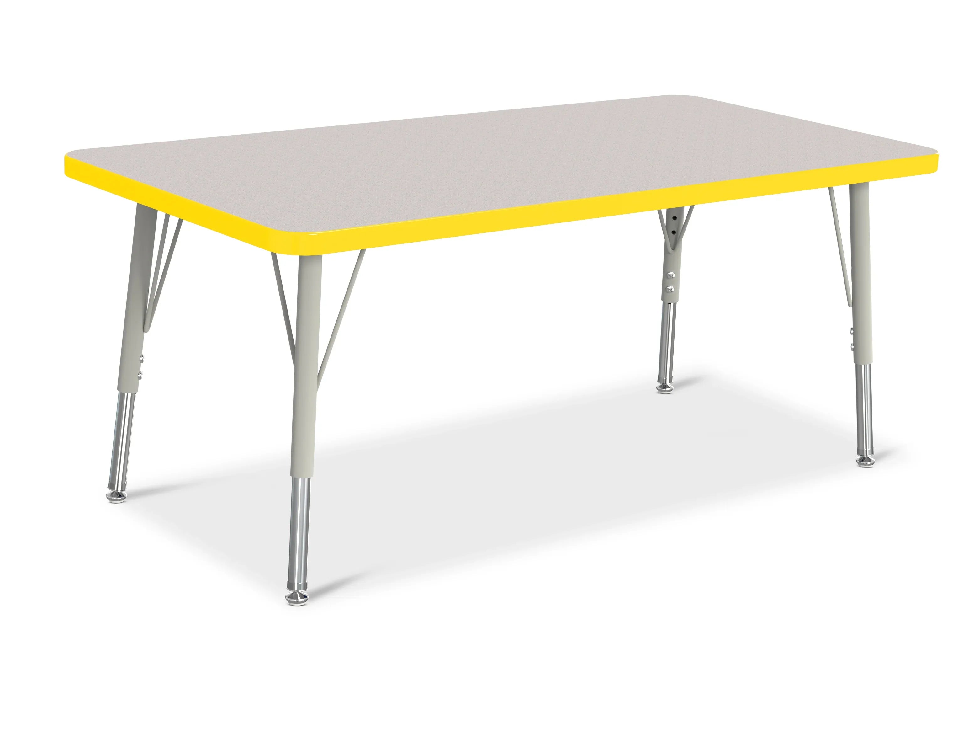 Berries® Rectangle Activity Table - 24" X 48", E-height - Freckled Gray/Yellow/Gray