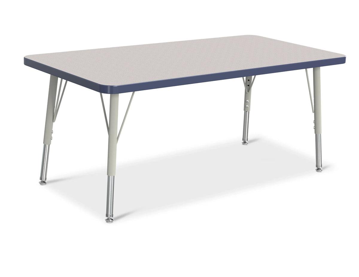 Berries® Rectangle Activity Table - 24" X 48", E-height - Freckled Gray/Navy/Gray