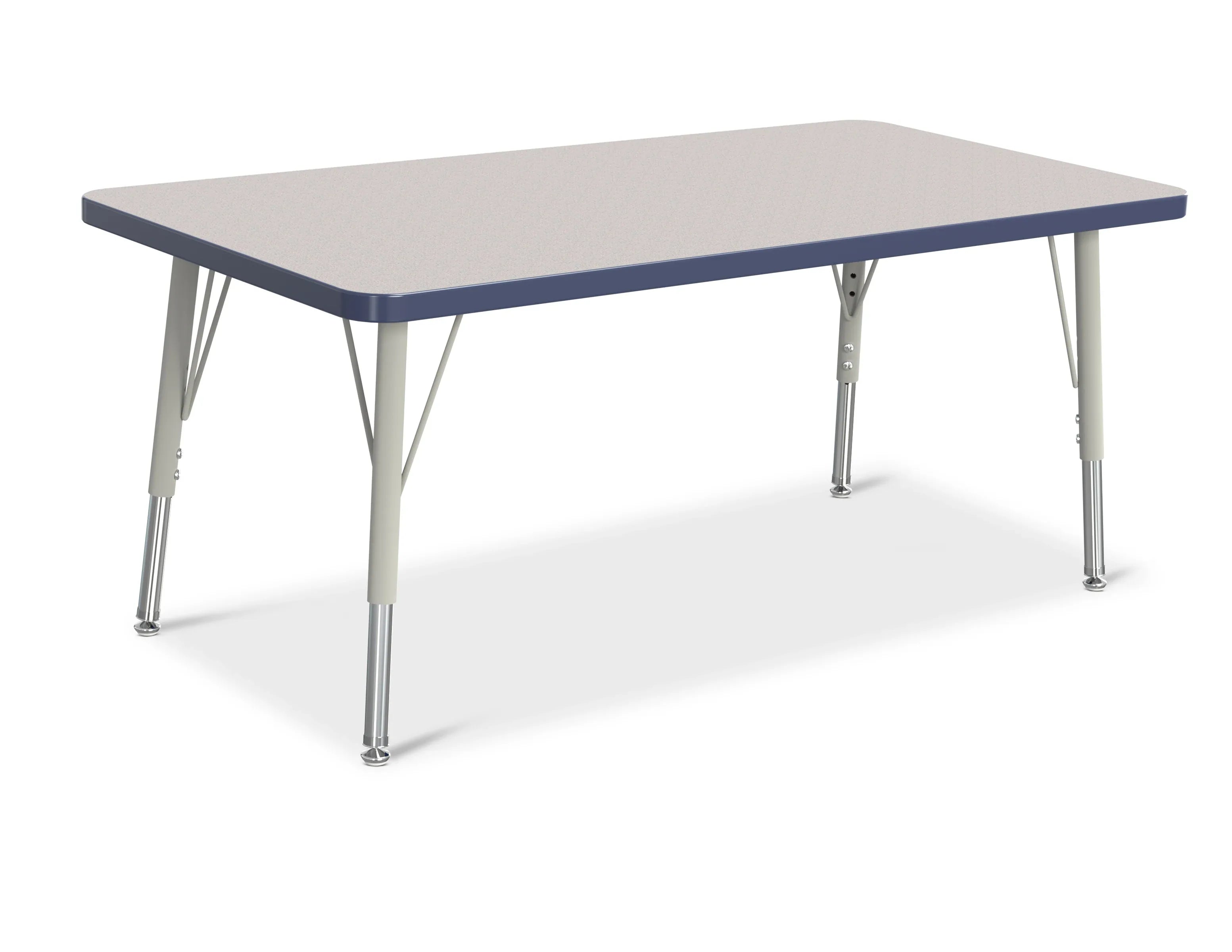 Berries® Rectangle Activity Table - 24" X 48", E-height - Freckled Gray/Navy/Gray