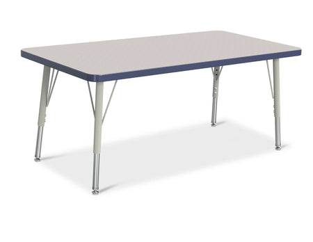 Berries® Rectangle Activity Table - 24" X 48", E-height - Freckled Gray/Navy/Gray