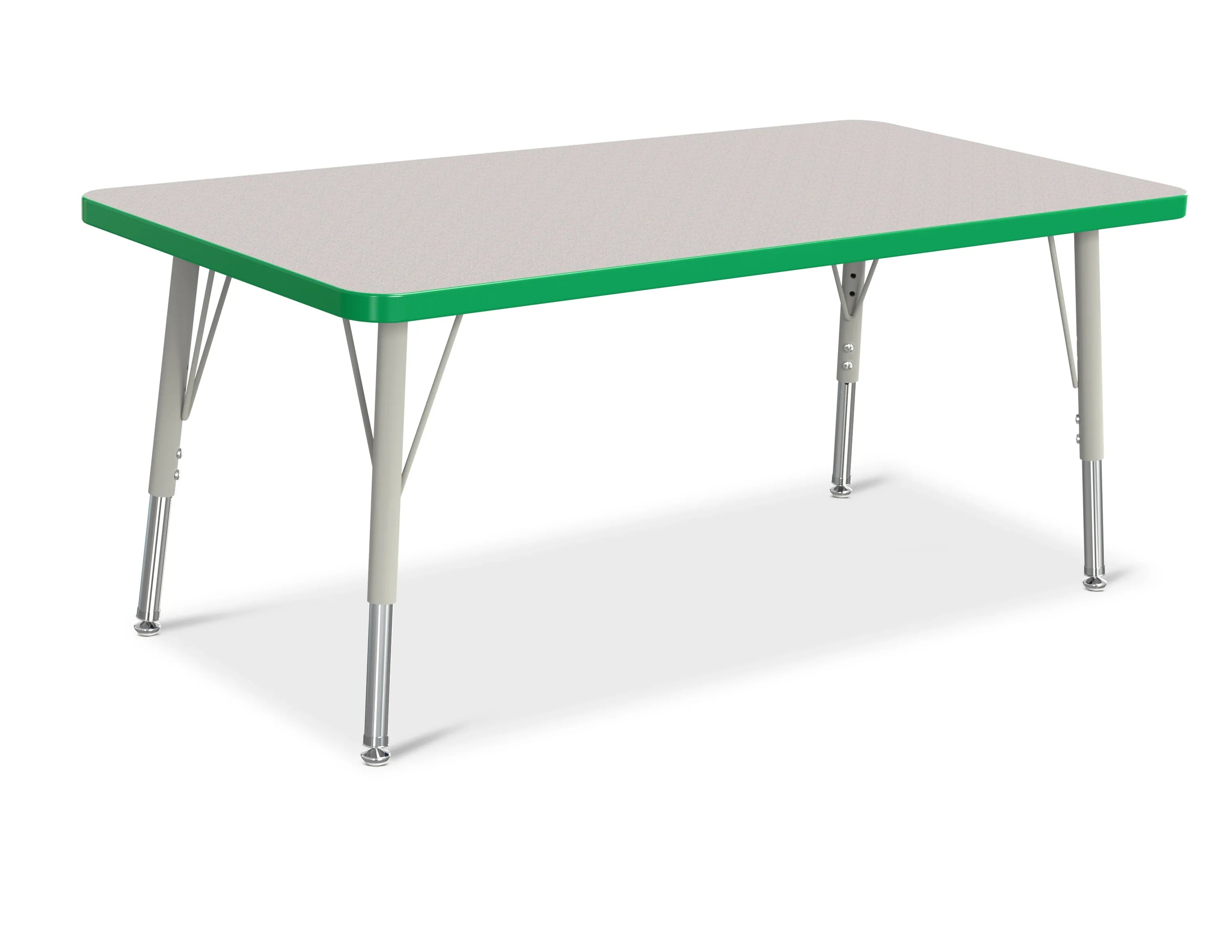 Berries® Rectangle Activity Table - 24" X 48", E-height - Freckled Gray/Green/Gray