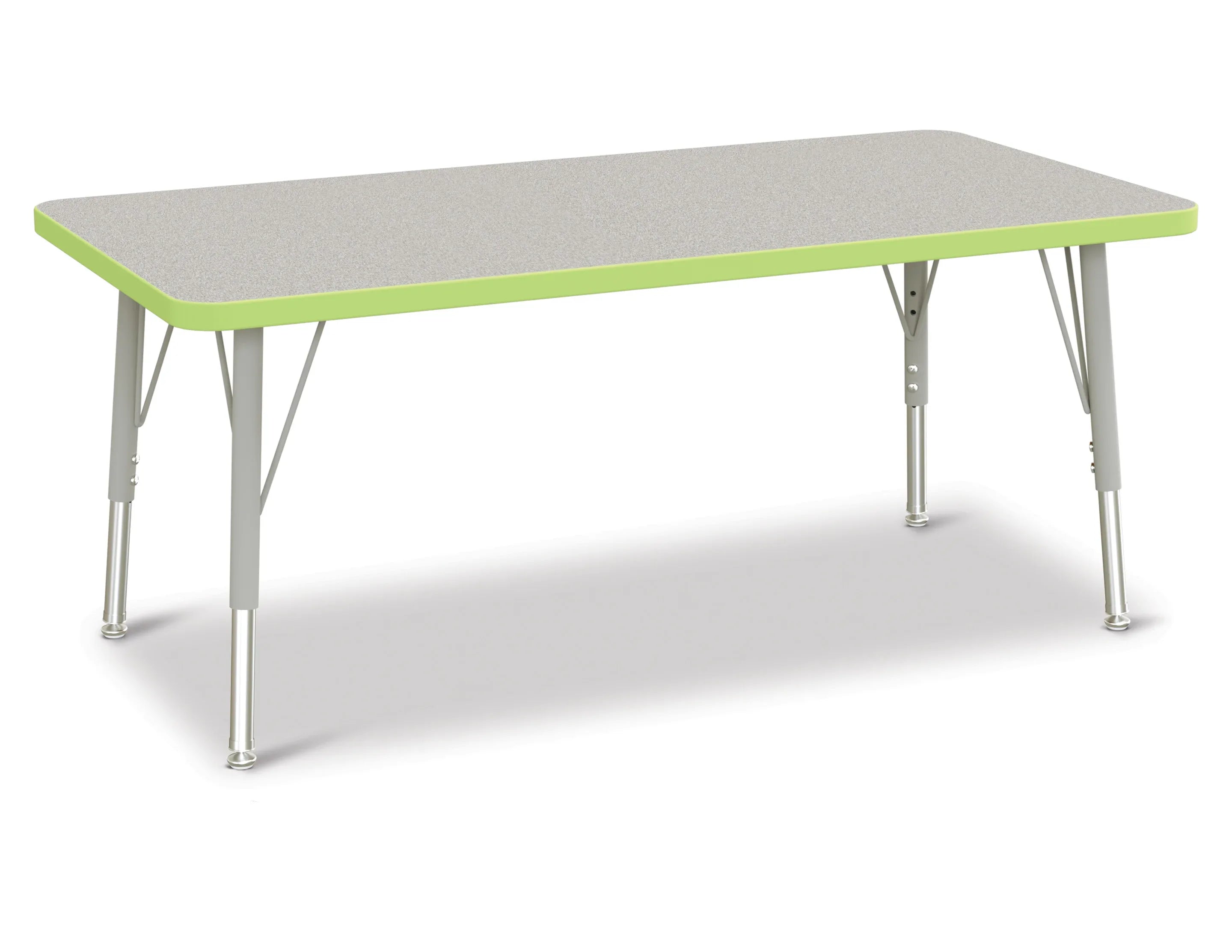 Berries® Rectangle Activity Table - 24" X 48", E-height - Freckled Gray/Key Lime/Gray