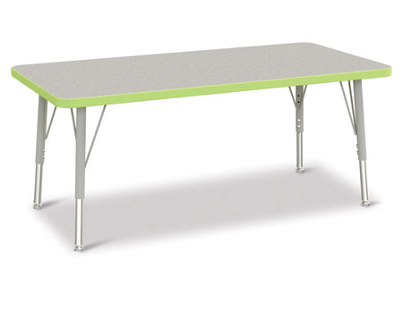 Berries® Rectangle Activity Table - 24" X 48", E-height - Freckled Gray/Key Lime/Gray