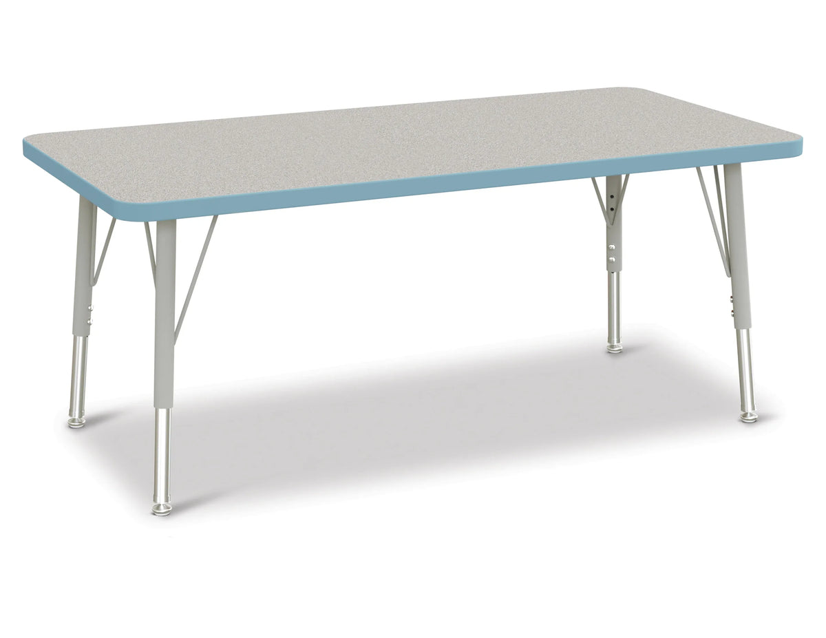 Berries® Rectangle Activity Table - 24" X 48", E-height - Freckled Gray/Coastal Blue/Gray