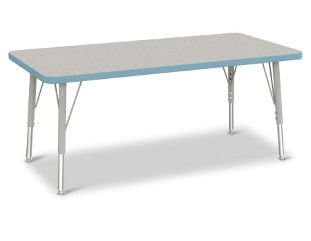 Berries® Rectangle Activity Table - 24" X 48", E-height - Freckled Gray/Coastal Blue/Gray