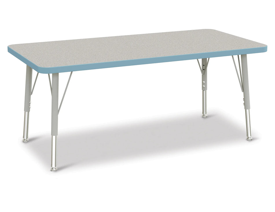 Berries® Rectangle Activity Table - 24" X 48", E-height - Freckled Gray/Coastal Blue/Gray