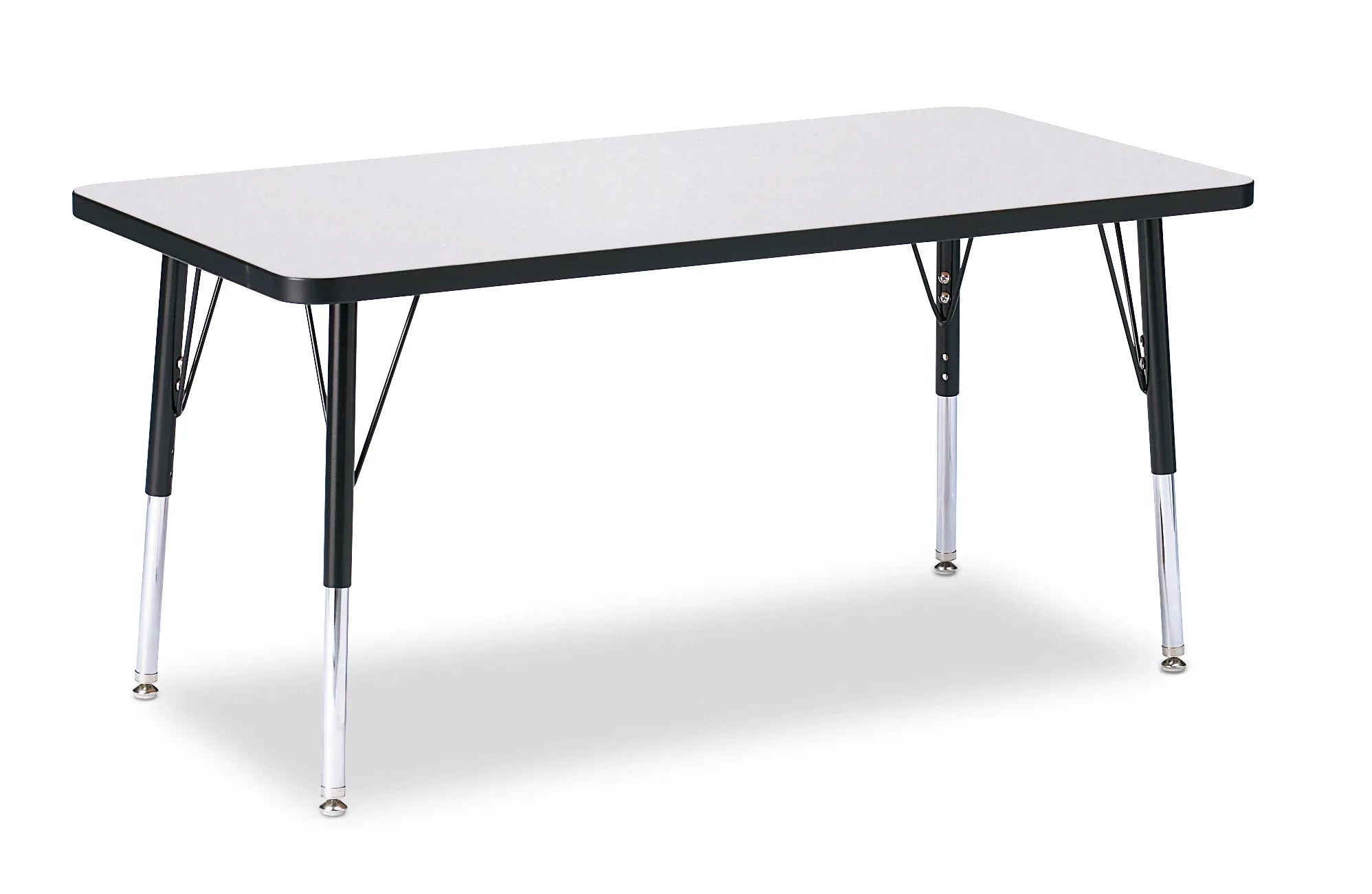Berries® Rectangle Activity Table - 24" X 48", E-height - Freckled Gray/Black/Black