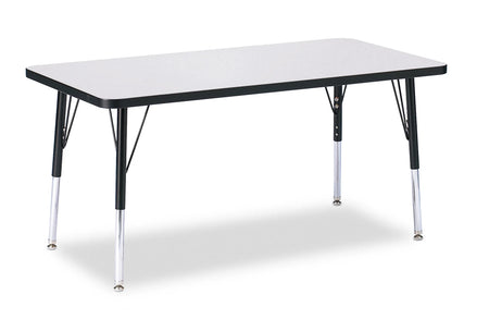 Berries® Rectangle Activity Table - 24" X 48", E-height - Freckled Gray/Black/Black