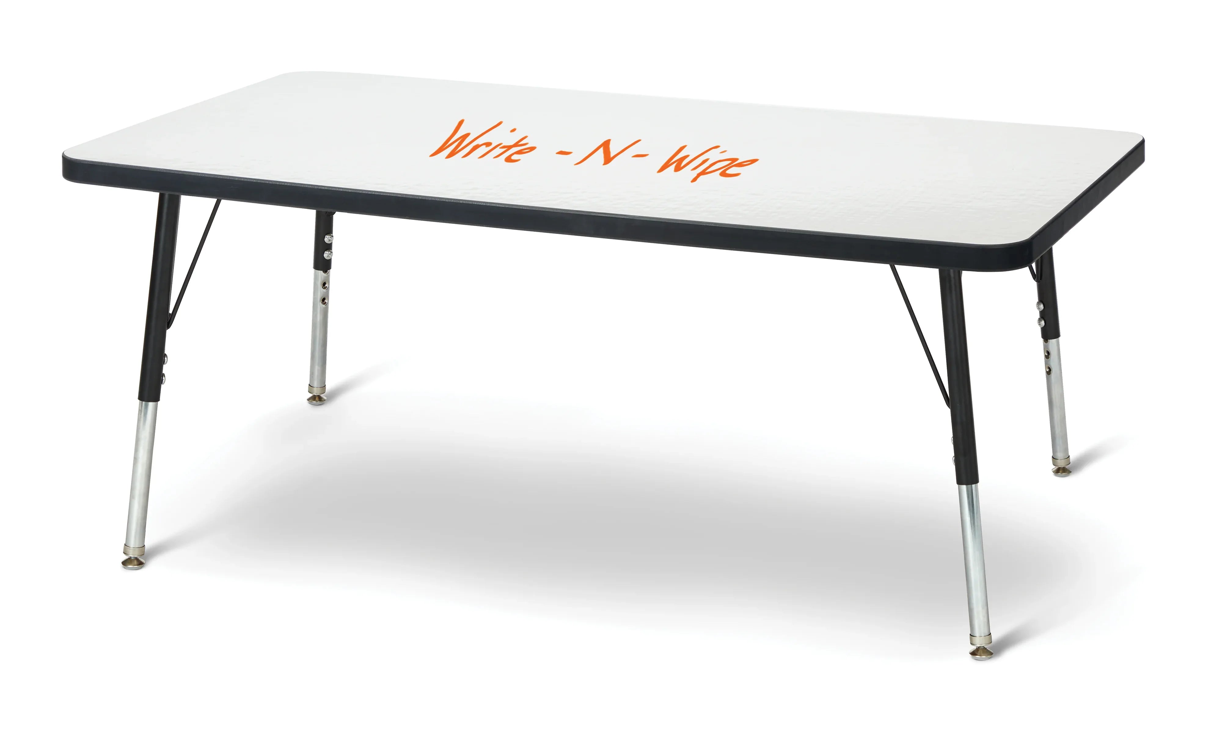 Berries® Rectangle Dry Erase Table - 24" x 48", E-height - Write-n-Wipe/Black/Black