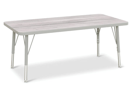 Berries® Rectangle Activity Table - 24" X 48", E-height - Driftwood Gray/Gray/Gray