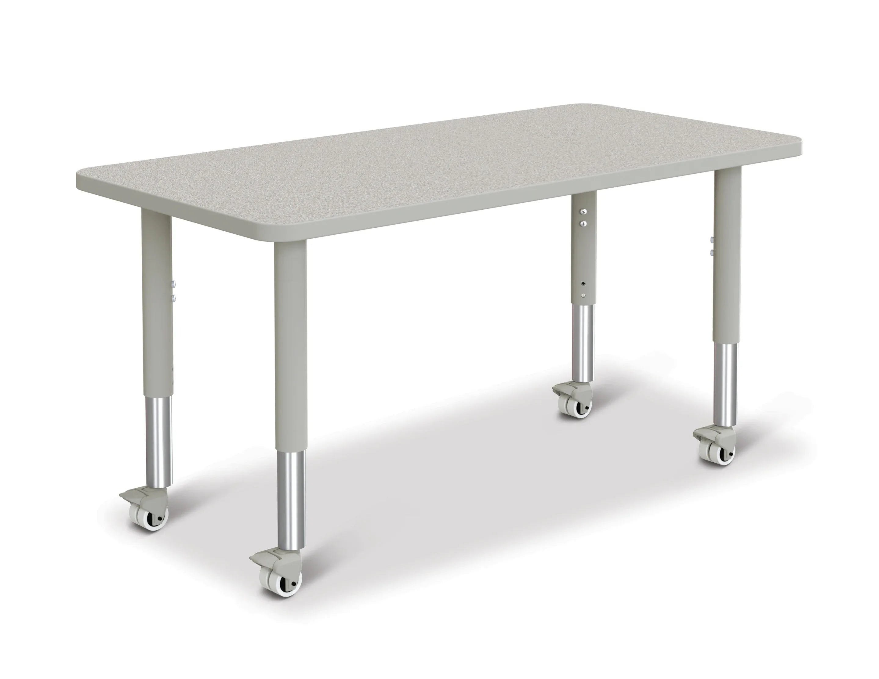 Berries® Rectangle Activity Table - 24" X 48", Mobile - Freckled Gray/Gray/Gray