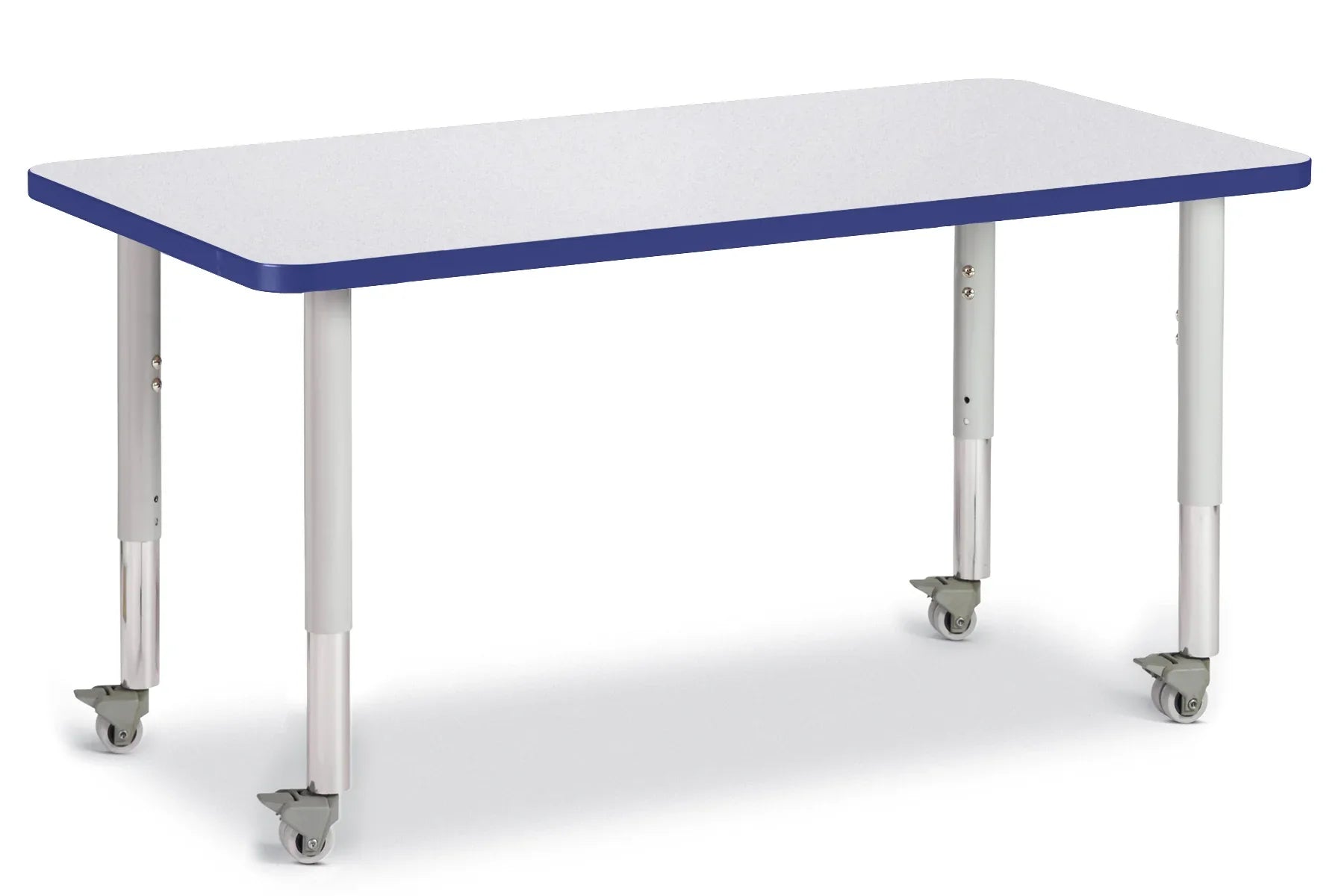 Berries® Rectangle Activity Table - 24" X 48", Mobile - Freckled Gray/Blue/Gray