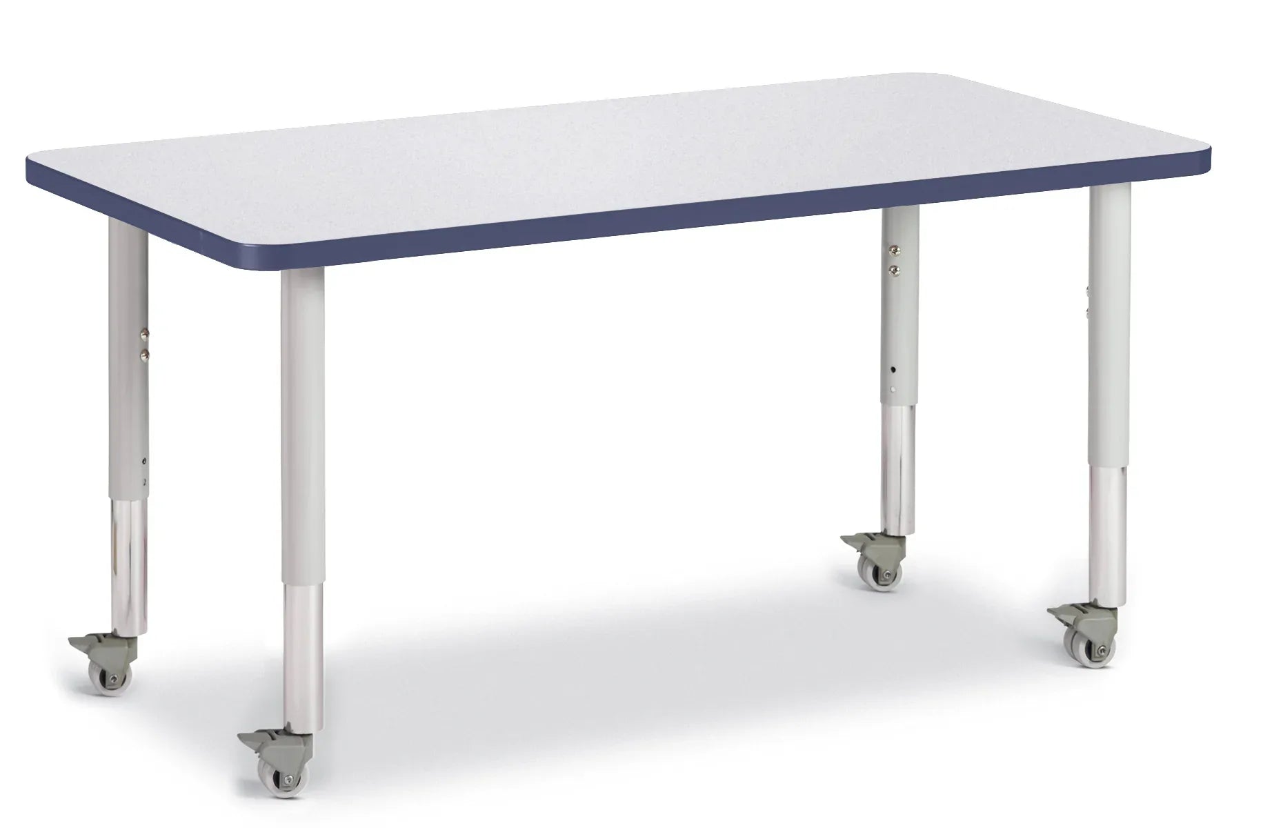 Berries® Rectangle Activity Table - 24" X 48", Mobile - Freckled Gray/Navy/Gray