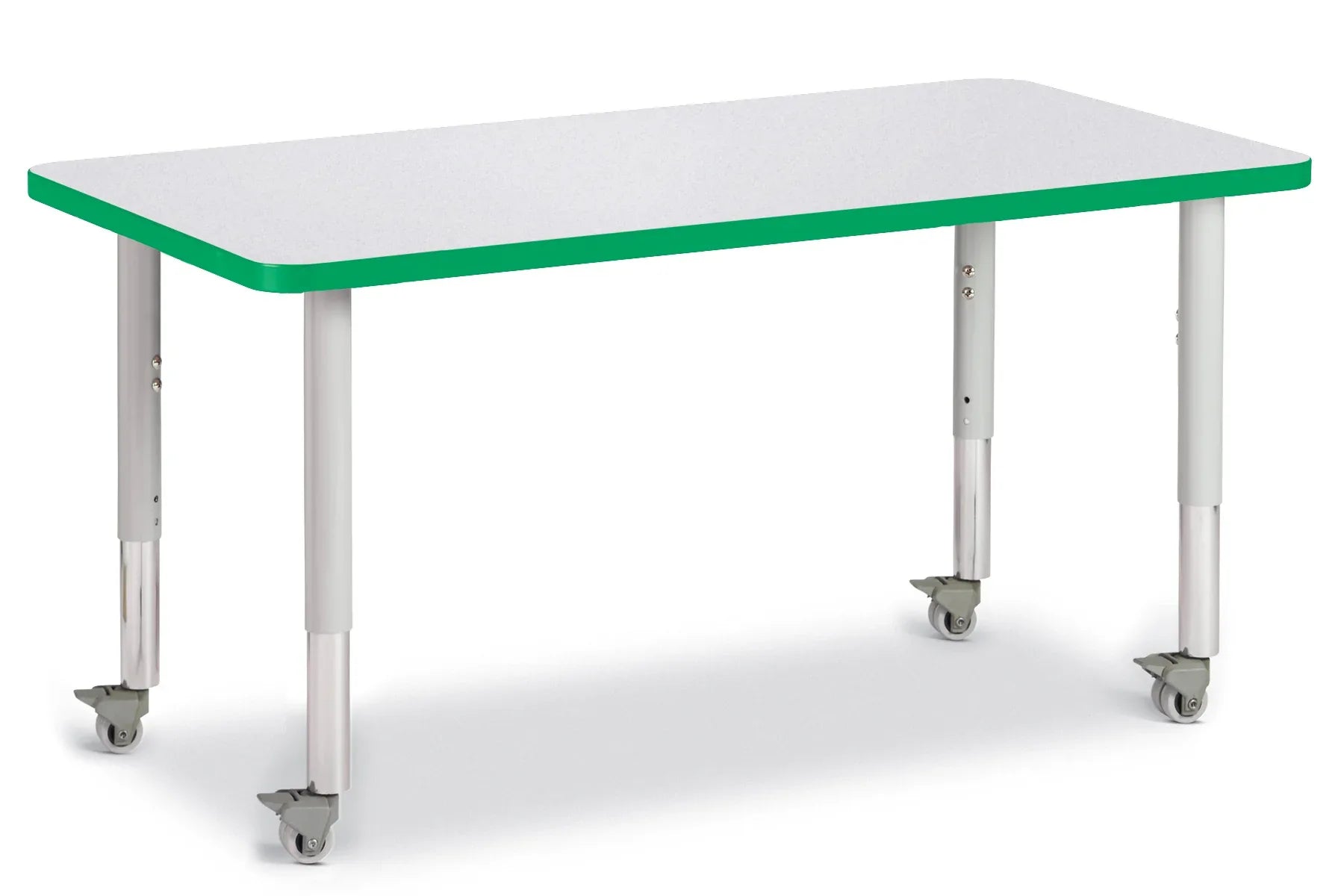 Berries® Rectangle Activity Table - 24" X 48", Mobile - Freckled Gray/Green/Gray