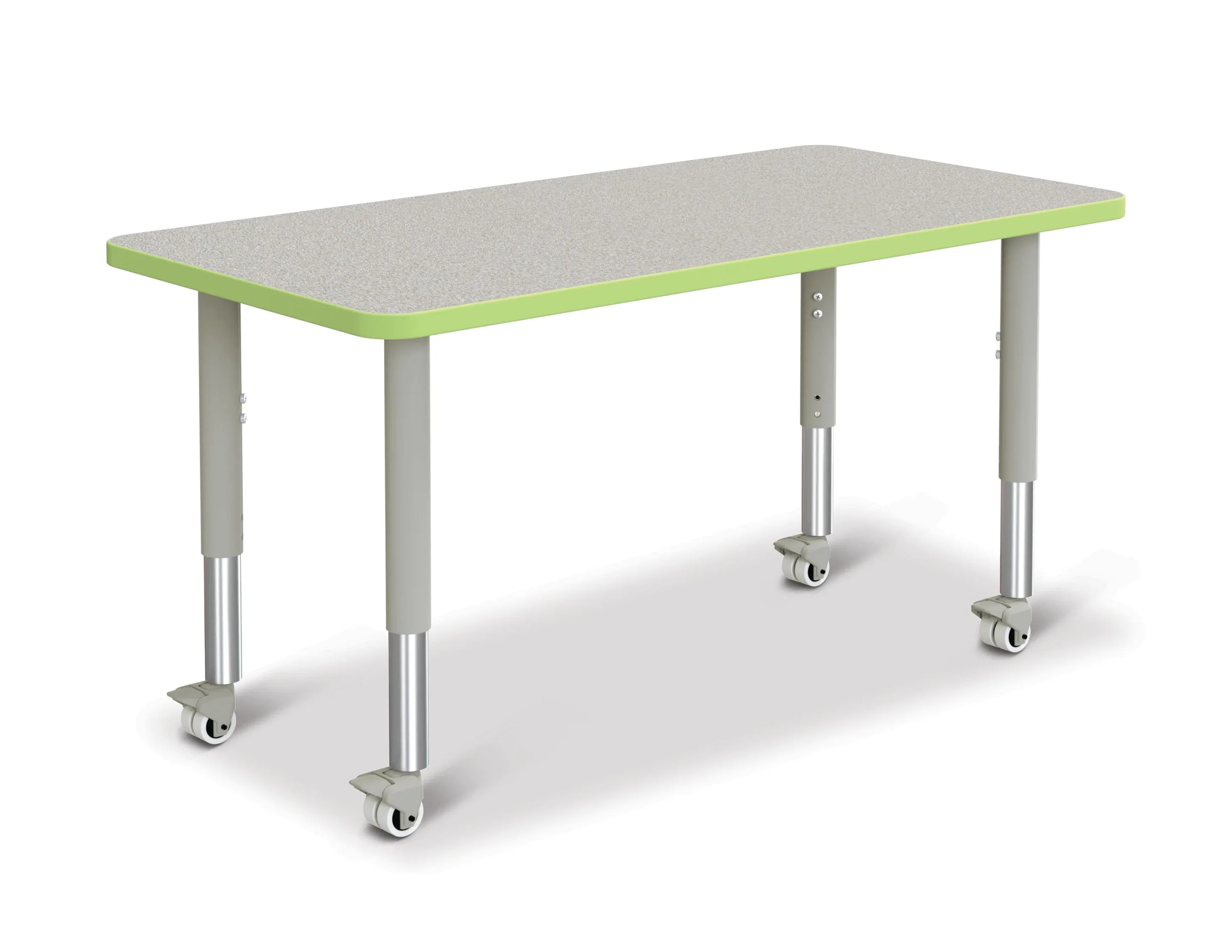 Berries® Rectangle Activity Table - 24" X 48", Mobile - Freckled Gray/Key Lime/Gray