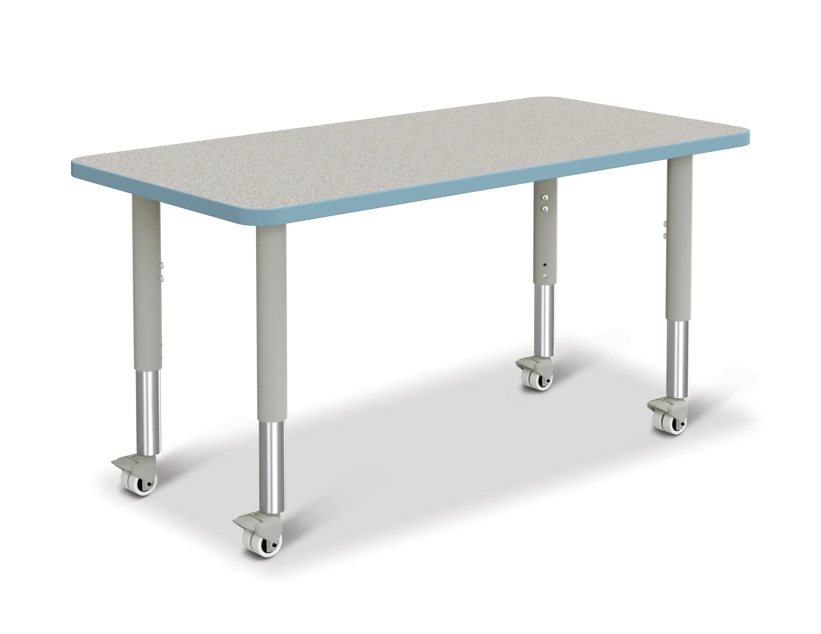 Berries® Rectangle Activity Table - 24" X 48", Mobile - Freckled Gray/Coastal Blue/Gray