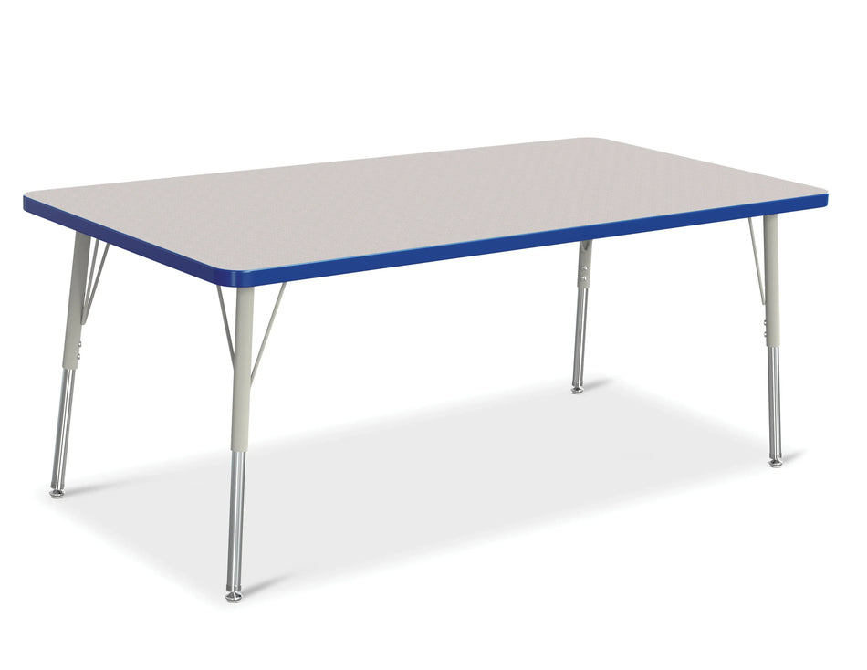 Berries® Rectangle Activity Table - 30" X 60", A-height - Freckled Gray/Blue/Gray