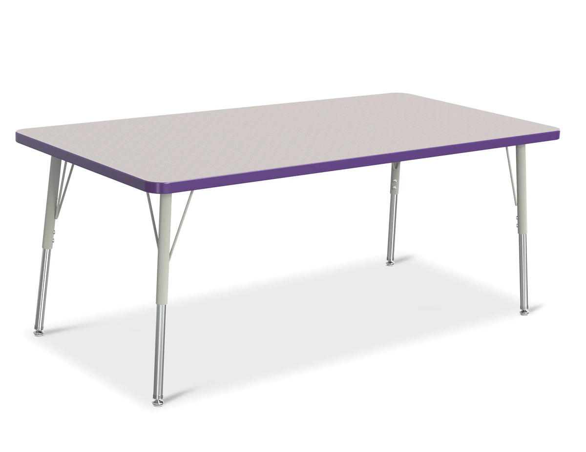 Berries® Rectangle Activity Table - 30" X 60", A-height - Freckled Gray/Purple/Gray