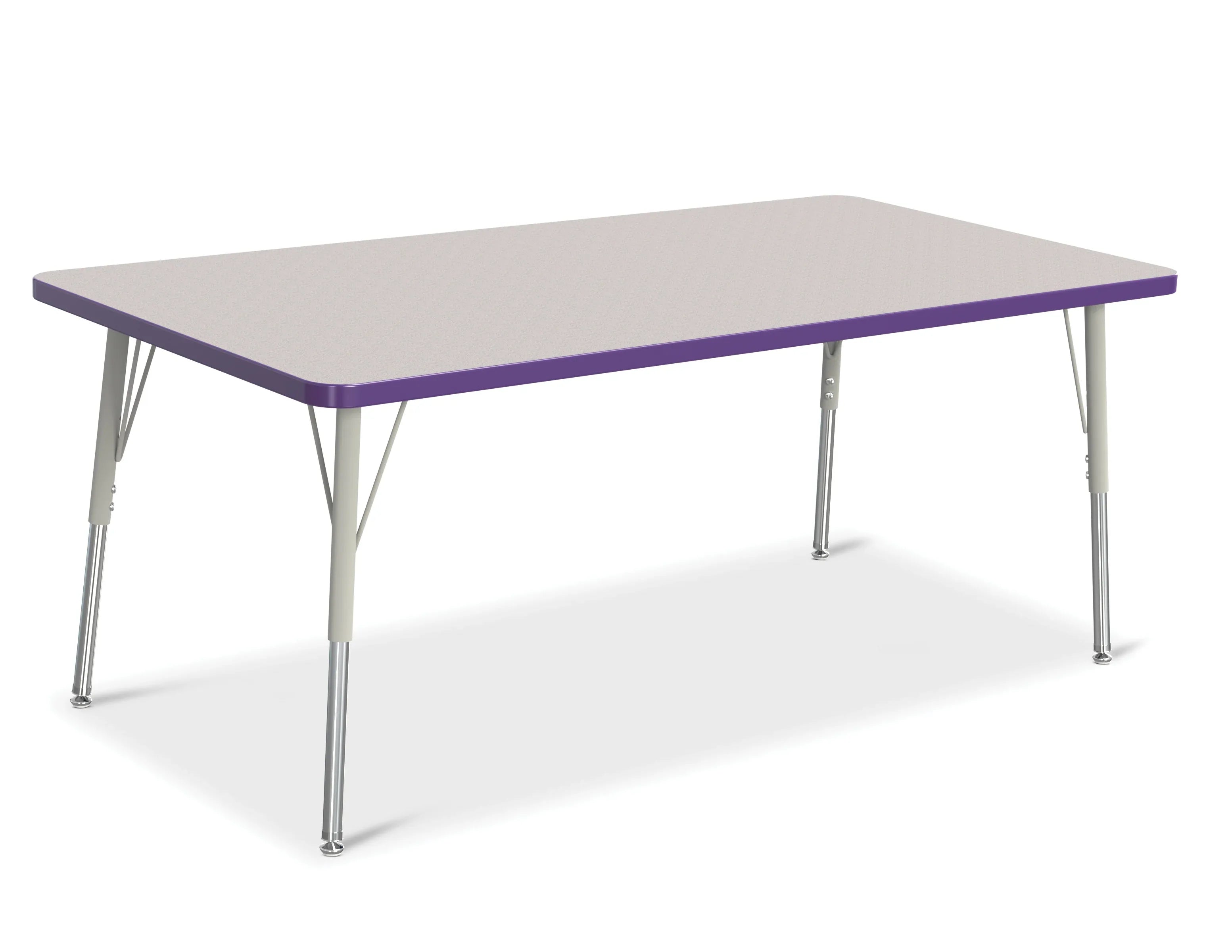 Berries® Rectangle Activity Table - 30" X 60", A-height - Freckled Gray/Purple/Gray