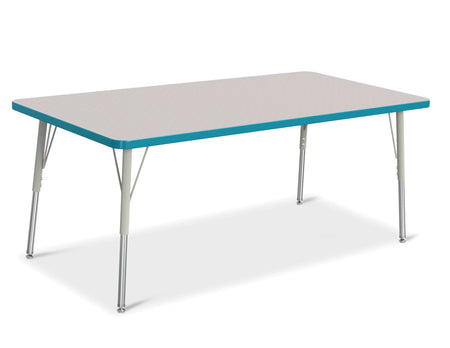 Berries® Rectangle Activity Table - 30" X 60", A-height - Freckled Gray/Teal/Gray