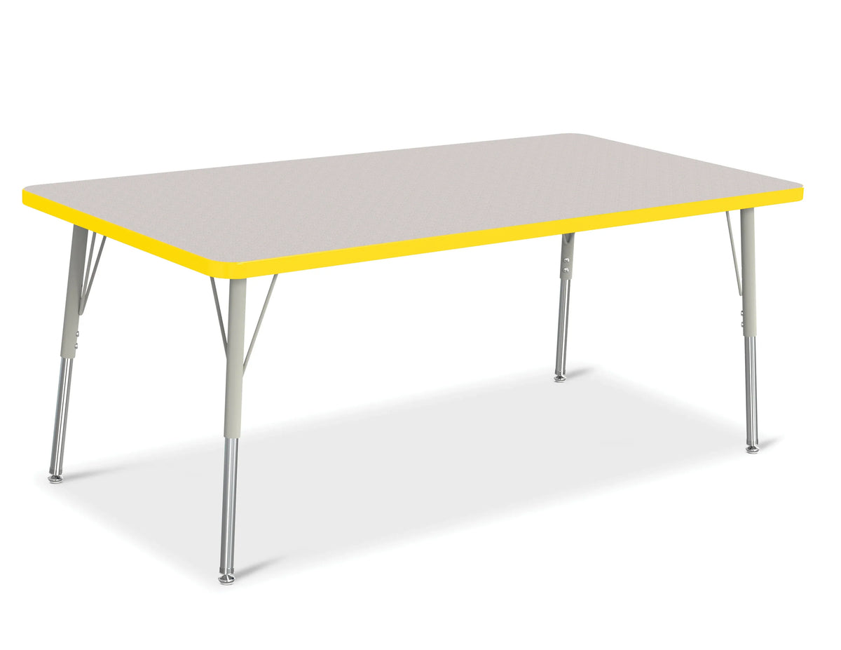 Berries® Rectangle Activity Table - 30" X 60", A-height - Freckled Gray/Yellow/Gray