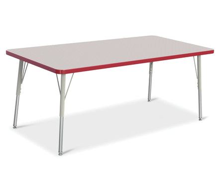 Berries® Rectangle Activity Table - 30" X 60", A-height - Freckled Gray/Red/Gray