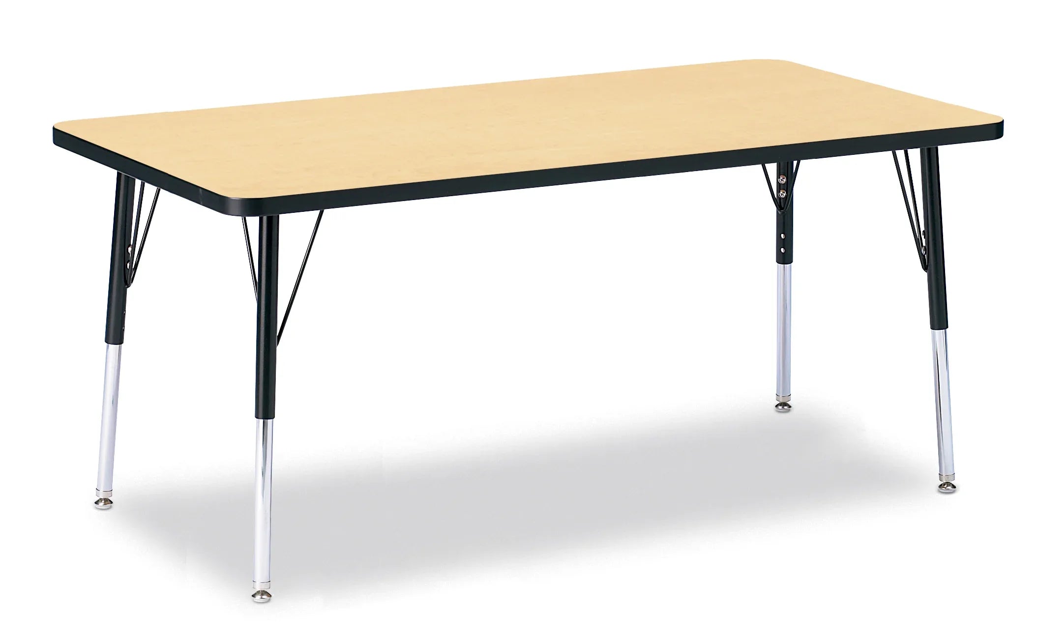 Berries® Rectangle Activity Table - 30" X 60", A-height - Maple/Black/Black