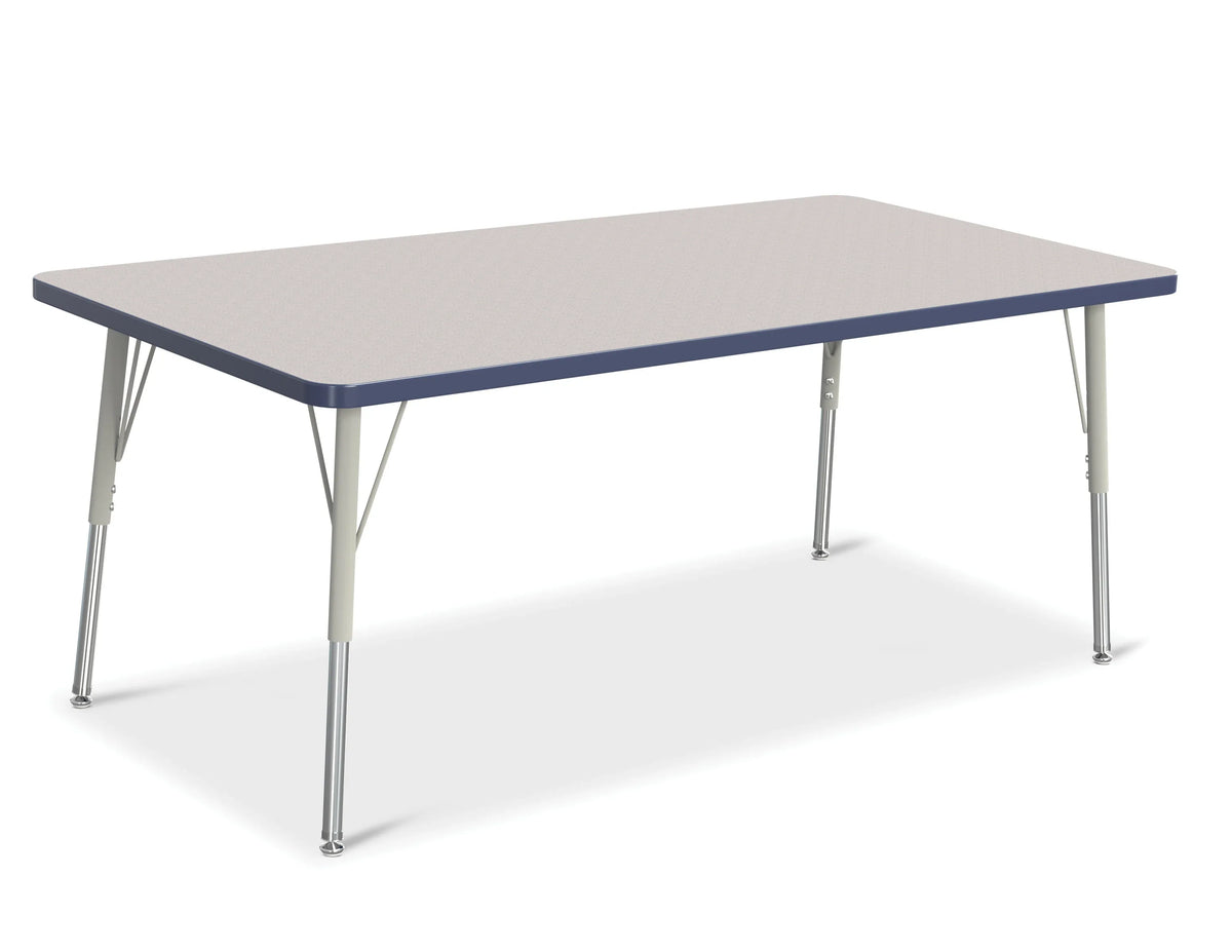 Berries® Rectangle Activity Table - 30" X 60", A-height - Freckled Gray/Navy/Gray