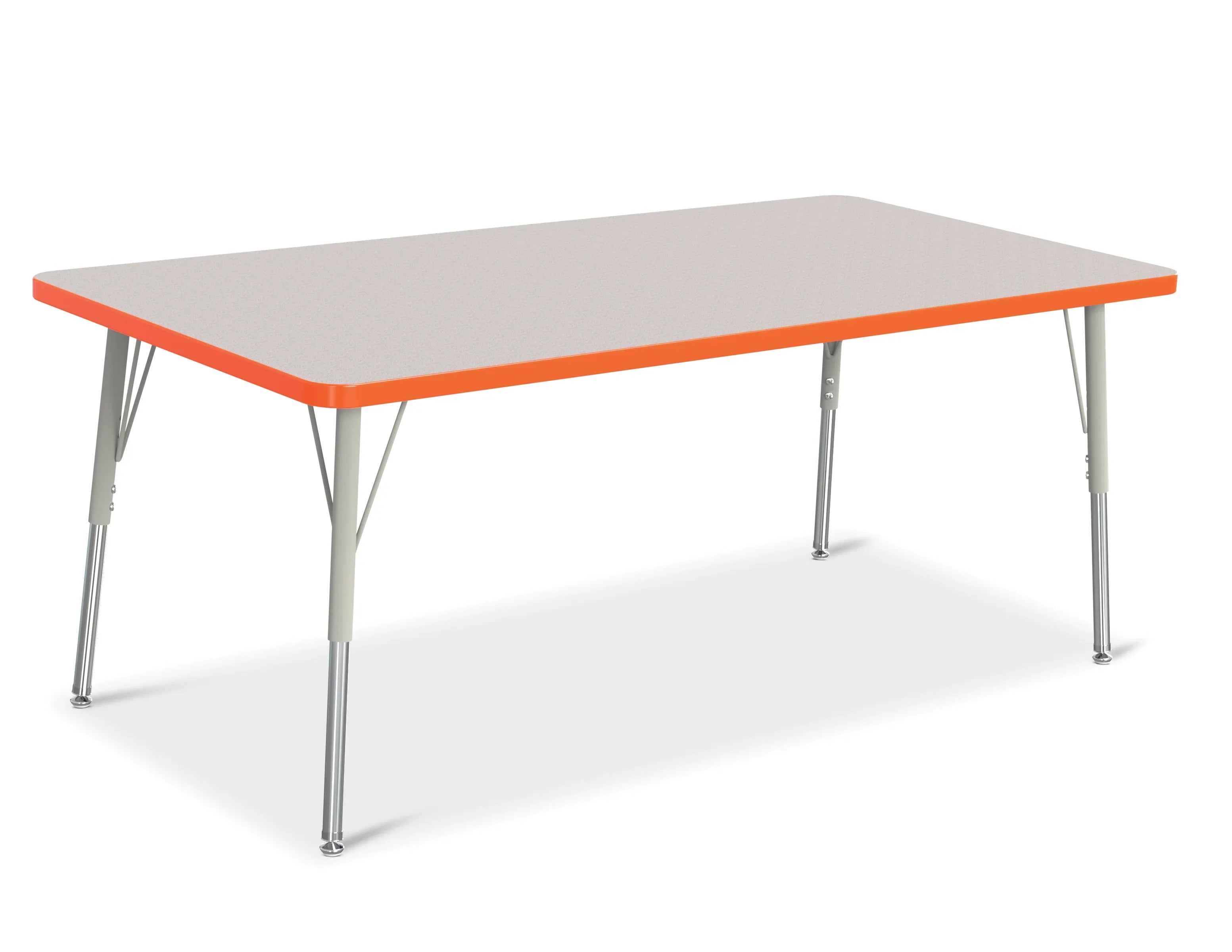 Berries® Rectangle Activity Table - 30" X 60", A-height - Freckled Gray/Orange/Gray