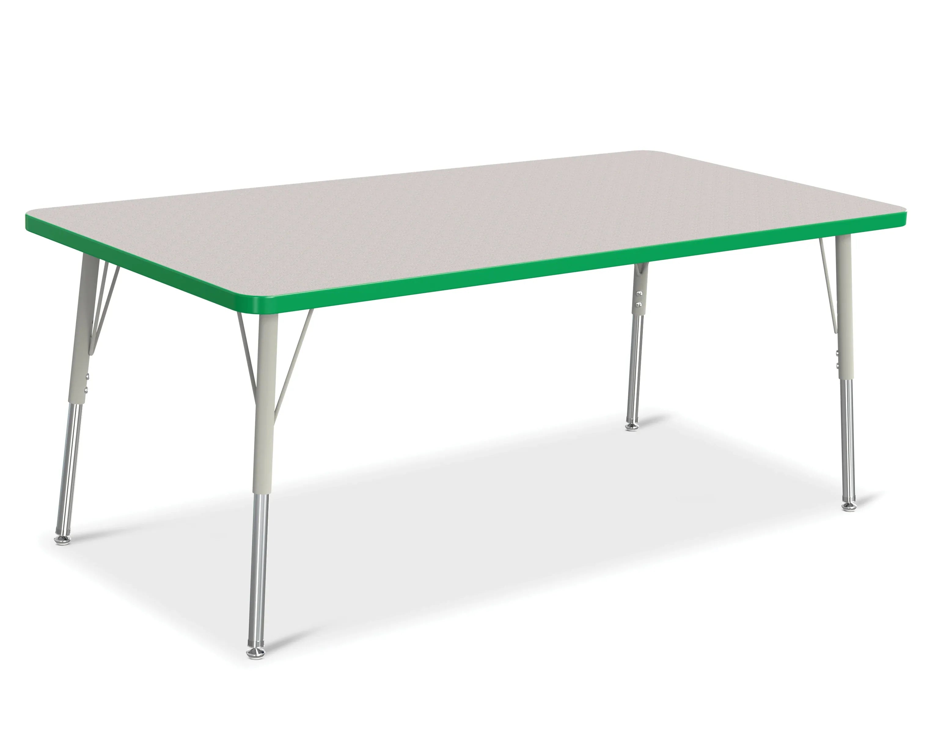 Berries® Rectangle Activity Table - 30" X 60", A-height - Freckled Gray/Green/Gray