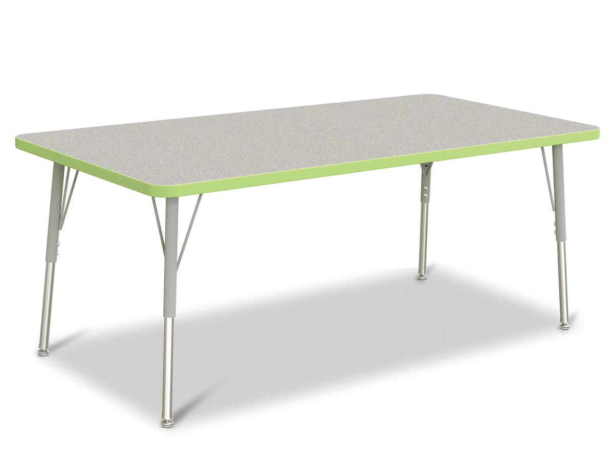 Berries® Rectangle Activity Table - 30" X 60", A-height - Freckled Gray/Key Lime/Gray