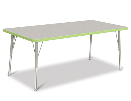 Berries® Rectangle Activity Table - 30" X 60", A-height - Freckled Gray/Key Lime/Gray