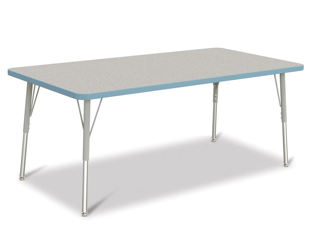 Berries® Rectangle Activity Table - 30" X 60", A-height - Freckled Gray/Coastal Blue/Gray